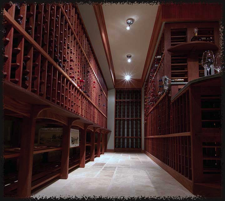 Case storage is trimmed at the top with a ledge to place bottles.