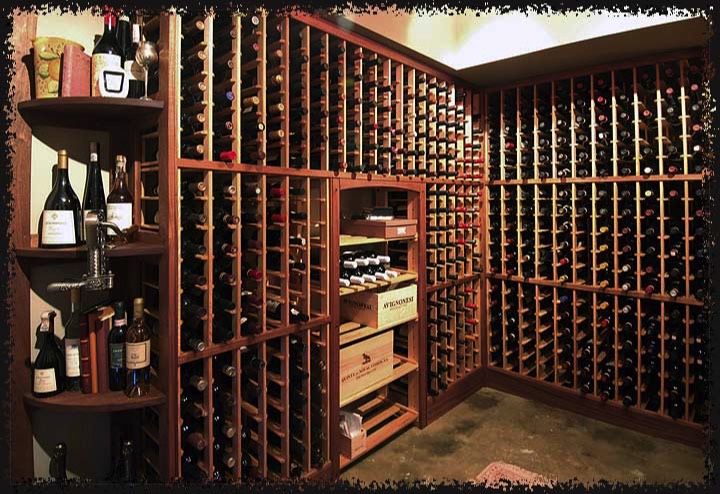 Case storage and endcaps provide both utility and interest.