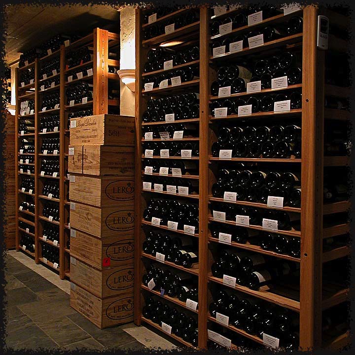 The shelf rack system is scalable and provides high-density storage.  It is the perfect solution for this 23,000 bottle cellar of a prominent Burgundy collector.